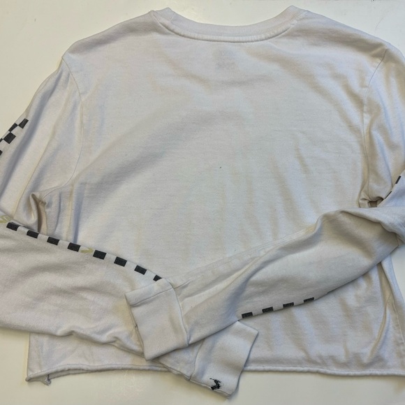 Vans cropped skater graphic daisy logo long sleeve white top women's size XS - Picture 7 of 8